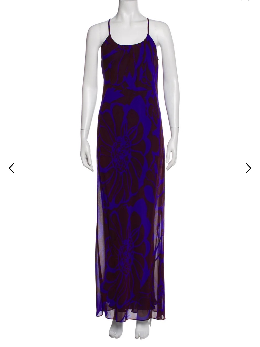 Vince Blue And Maroon Floral Maxi Dress